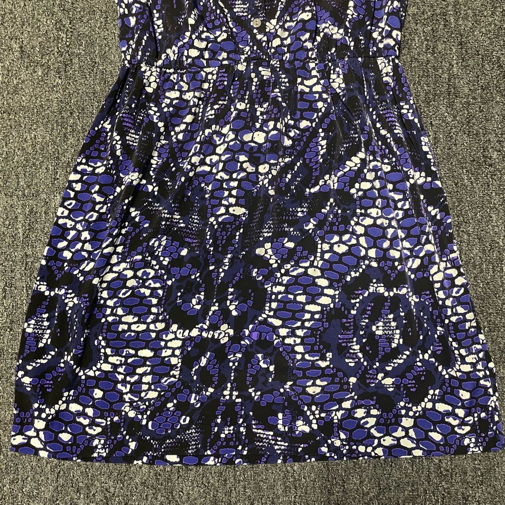 Alfani Purple & Black Sleeveless Button Down Collared Dress Size 12 - Picture 3 of 9